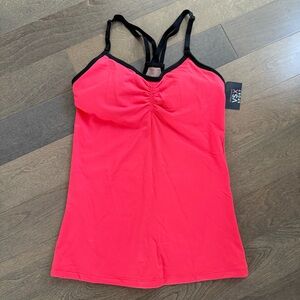 VSX Victoria Secret Bright Pink Workout Top with Black Accents